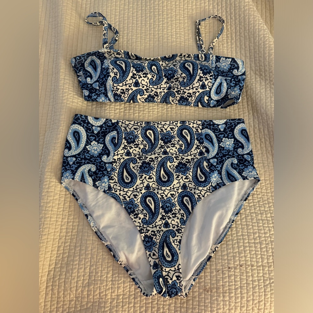 Boden size 10 blue paisley bathing suit